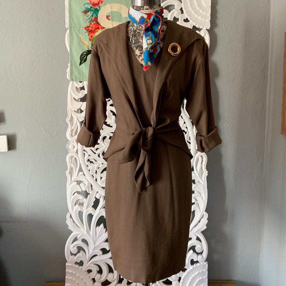 VTG Jones New York | v neck tie front suit sz 12